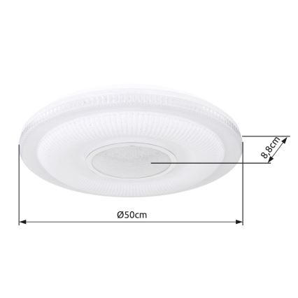 Globo - LED loftlampe dæmpbar LED/30W/230V 3000-6500K diameter 50 cm hvid Wi-Fi Tuya + fjernbetjening
