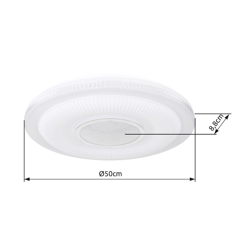 Globo - LED loftlampe dæmpbar LED/30W/230V 3000-6500K diameter 50 cm hvid Wi-Fi Tuya + fjernbetjening