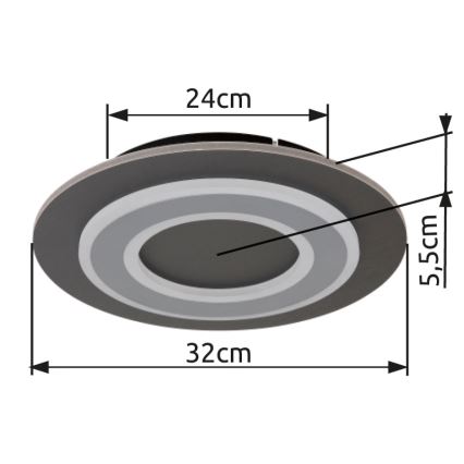 Globo - LED loftlampe LED/24W/230V 3000K diameter 32 cm antracit