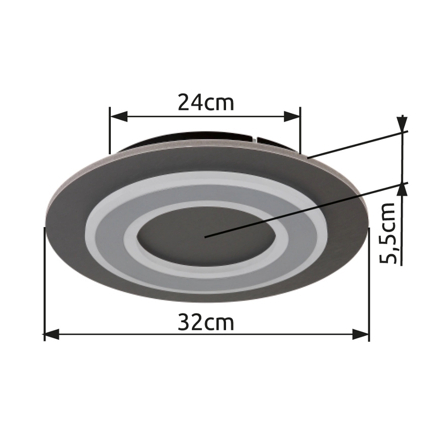 Globo - LED loftlampe LED/24W/230V 3000K diameter 32 cm antracit