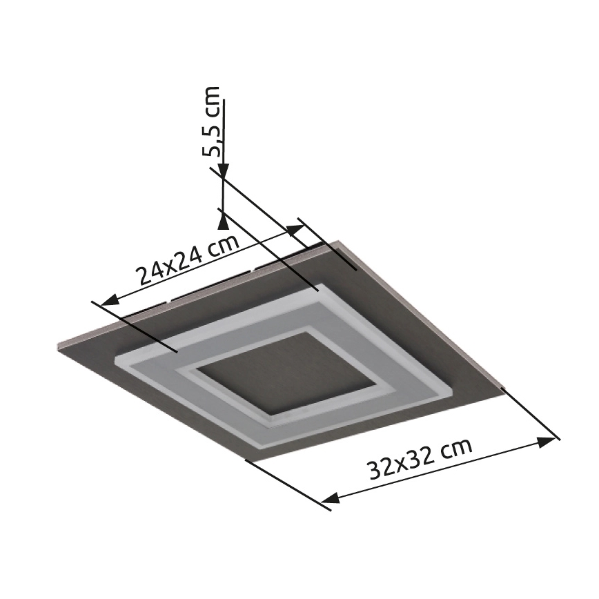 Globo - LED loftlampe LED/24W/230V 3000K 32x32 cm antracit