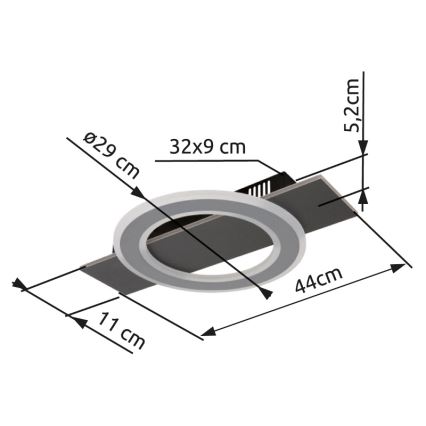 Globo - LED loftlampe LED/18W/230V antracit
