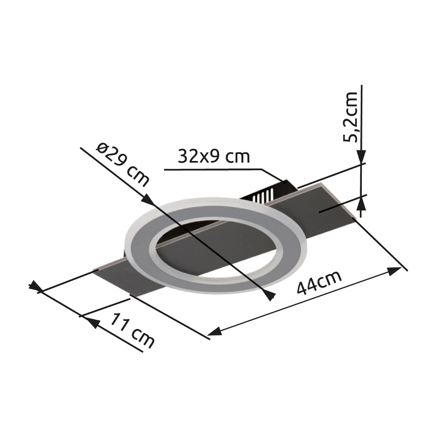 Globo - LED loftlampe LED/18W/230V antracit