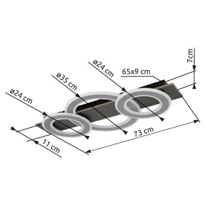 Globo - LED loftlampe LED/50W/230V antracit