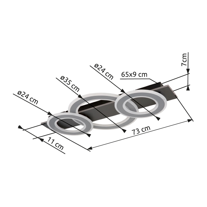 Globo - LED loftlampe LED/50W/230V antracit