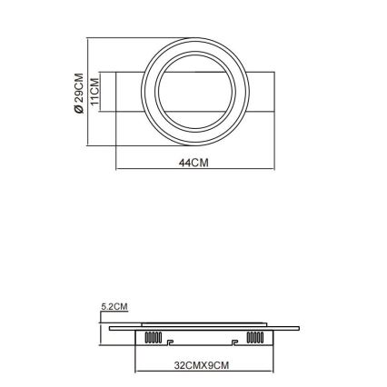 Globo - LED loftlampe LED/18W/230V brun