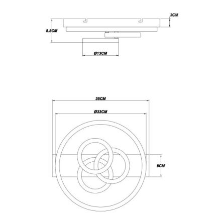 Globo - LED loftlampe dæmpbar LED/40W/230V 2700-6500K diameter 35x33 cm + fjernbetjening