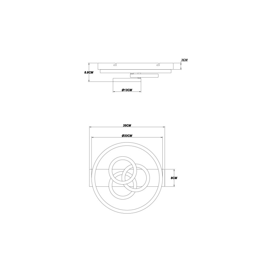 Globo - LED loftlampe dæmpbar LED/40W/230V 2700-6500K diameter 35x33 cm + fjernbetjening