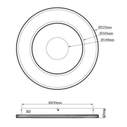 Globo - LED loftlampe dæmpbar LED/30W/230V 2700-6500K diameter 52,5 cm sort + fjernbetjening