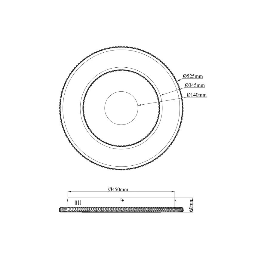 Globo - LED loftlampe dæmpbar LED/30W/230V 2700-6500K diameter 52,5 cm sort + fjernbetjening