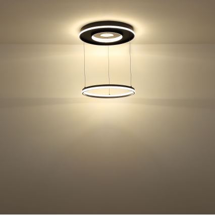 Globo - LED dæmpbar loftlampe på kabel LED/54W/230V 2700-6500K Ø 60 cm sort + fjernbetjening