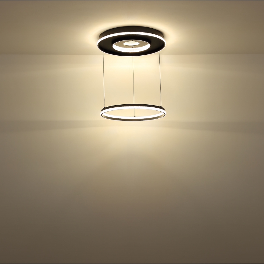 Globo - LED dæmpbar loftlampe på kabel LED/54W/230V 2700-6500K Ø 60 cm sort + fjernbetjening