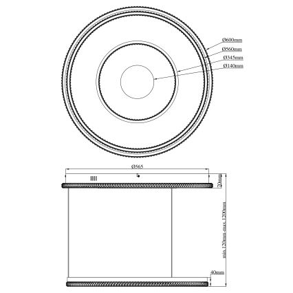 Globo - LED dæmpbar loftlampe på kabel LED/54W/230V 2700-6500K Ø 60 cm sort + fjernbetjening