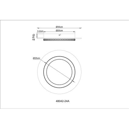 Globo - LED-loftlampe 24W/230V, 3000/4000/6500K, Ø 35 cm, antracit