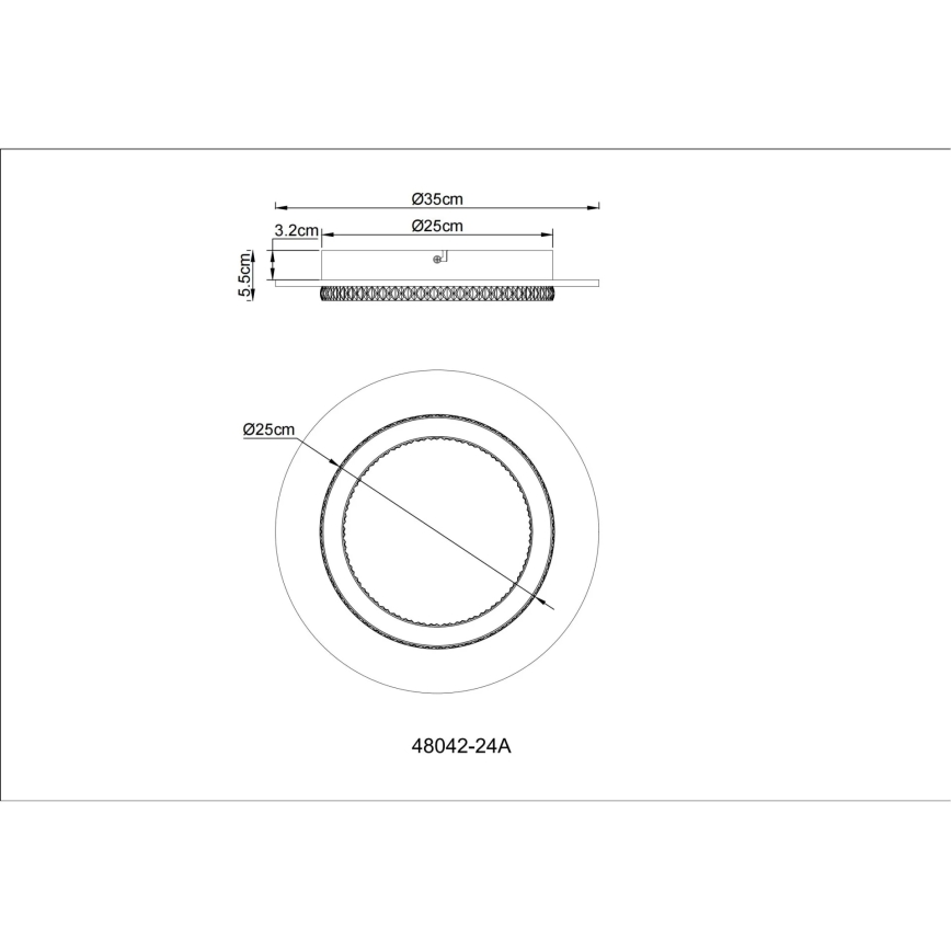 Globo - LED-loftlampe 24W/230V, 3000/4000/6500K, Ø 35 cm, antracit