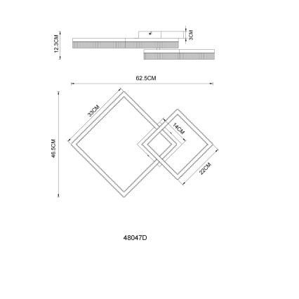 Globo - LED loftlampe LED/24W/230V 3000K 46,5x62,5 cm