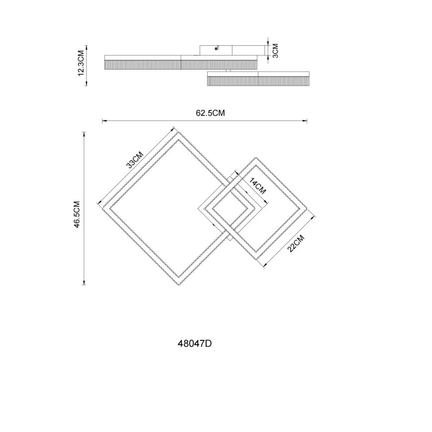 Globo - LED loftlampe LED/24W/230V 3000K 46,5x62,5 cm