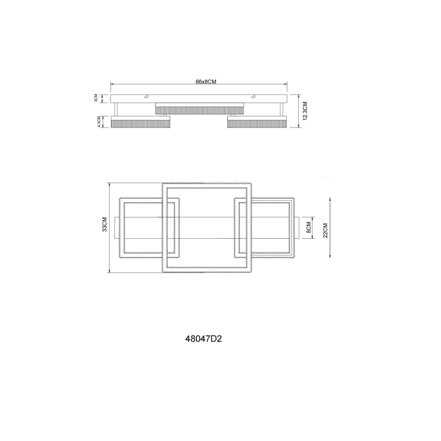 Globo - LED-loftlampe LED/40W/230V 3000K 33x66 cm