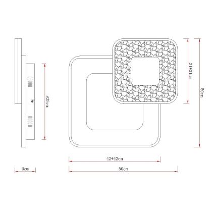 Globo - LED dæmpbar loftlampe LED/48W/230V 2700-6000K 50x50 cm + fjernbetjening