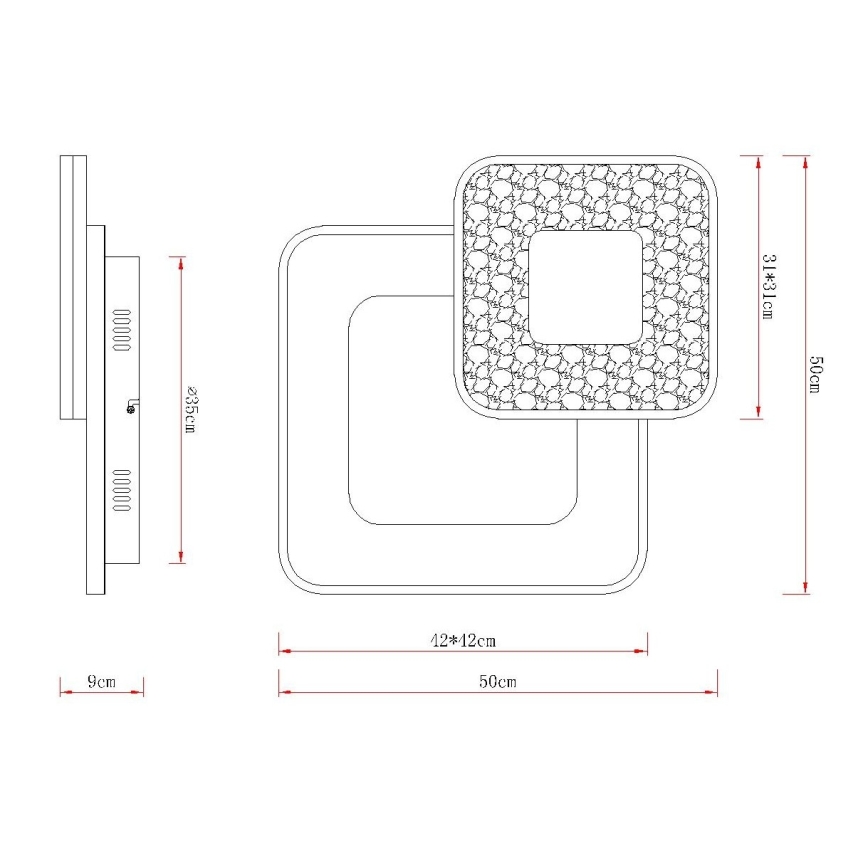 Globo - LED dæmpbar loftlampe LED/48W/230V 2700-6000K 50x50 cm + fjernbetjening