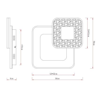 Globo - LED-dæmpbar loftlampe LED/48W/230V 2700-6000K 50x50 cm + fjernbetjening
