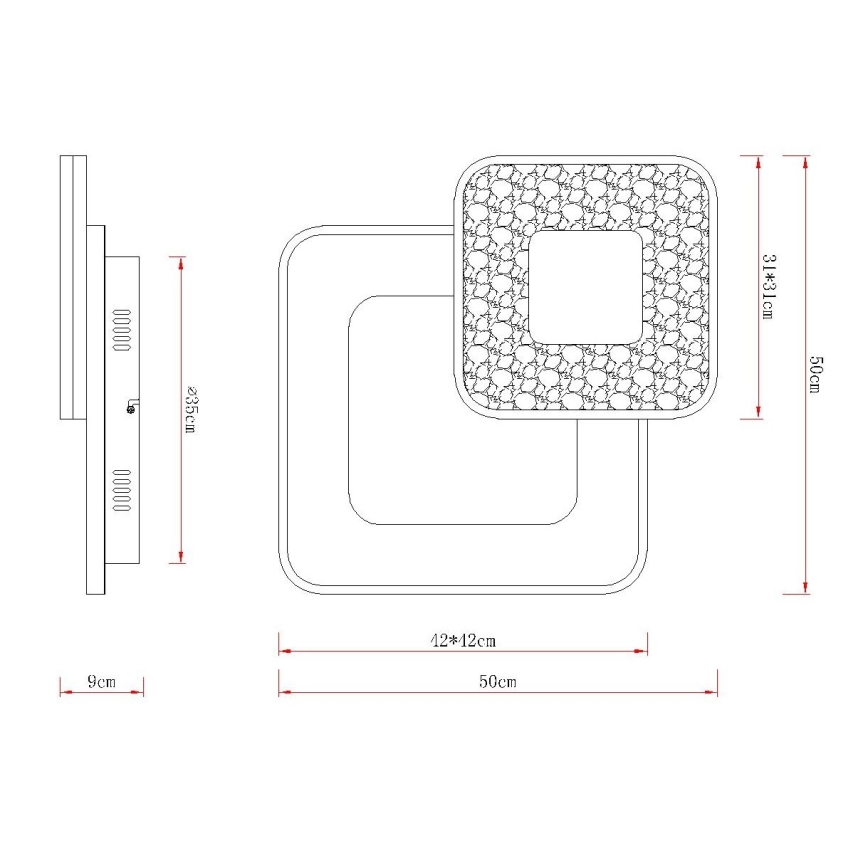 Globo - LED-dæmpbar loftlampe LED/48W/230V 2700-6000K 50x50 cm + fjernbetjening
