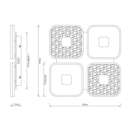 Globo - Dæmpbar LED-loftlampe LED/55W/230V 2700-6000K 54x54 cm + fjernbetjening