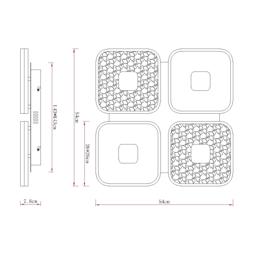 Globo - Dæmpbar LED-loftlampe LED/55W/230V 2700-6000K 54x54 cm + fjernbetjening