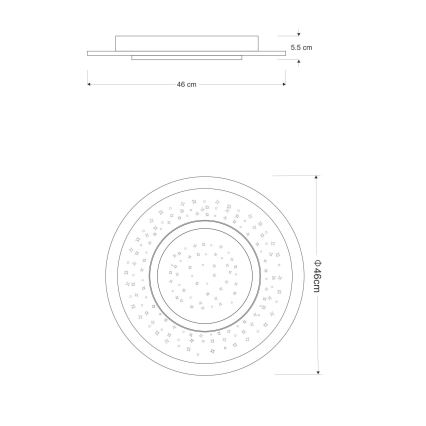 Globo - LED loftlampe dæmpbar LED/44W/230V 2700-6000K + fjernbetjening