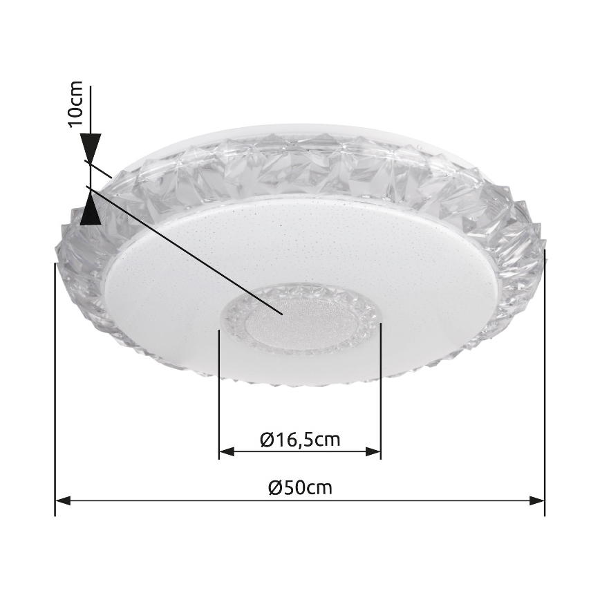 Globo - LED loftlampe dæmpbar LED/40W/230V 2700-6500K diameter 50 cm Wi-Fi Tuya + fjernbetjening