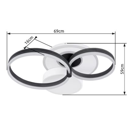 Globo - LED loftlampe dæmpbar LED/48W/230V 2700-6000K Wi-Fi Tuya + fjernbetjening
