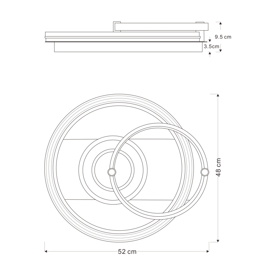 Globo 48459-46 - Dæmpbar LED-loftlampe ANI LED/46W/230V 2700-6000K 48x52 cm + fjernbetjening