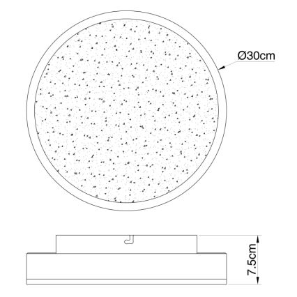 Globo - LED loftlampe LED/24W/230V diam. 30 cm sort