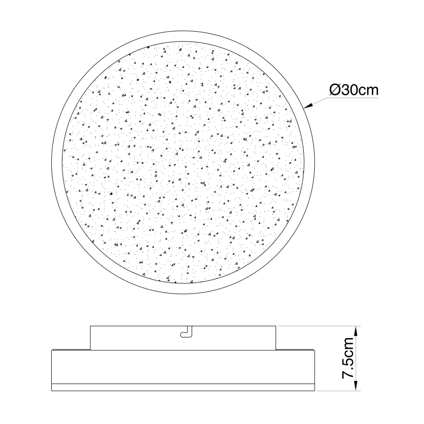 Globo - LED loftlampe LED/24W/230V diam. 30 cm sort