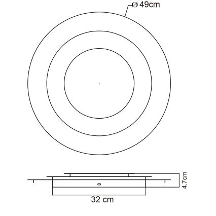 Globo - LED-loftlampe, 40 W, 230 V, 3000 K, Ø 49 cm, guldfarvet