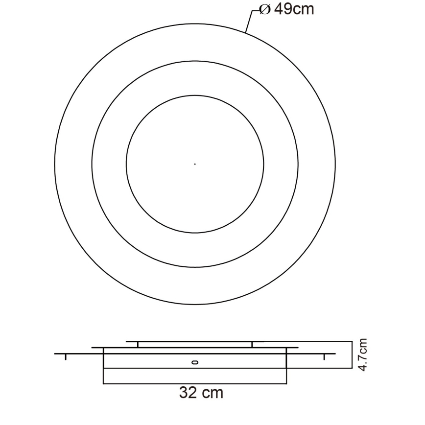 Globo - LED-loftlampe, 40 W, 230 V, 3000 K, Ø 49 cm, guldfarvet