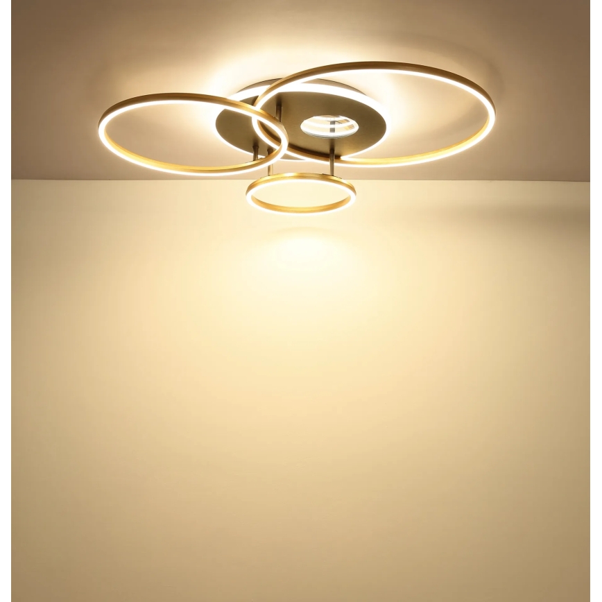 Globo - Dæmpbar LED-loftlampe LED/54W/230V 2700-6500K 90x70 cm antracit/guld + fjernbetjening