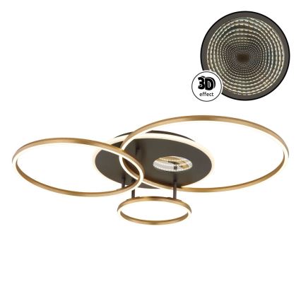 Globo - Dæmpbar LED-loftlampe LED/54W/230V 2700-6500K 90x70 cm antracit/guld + fjernbetjening