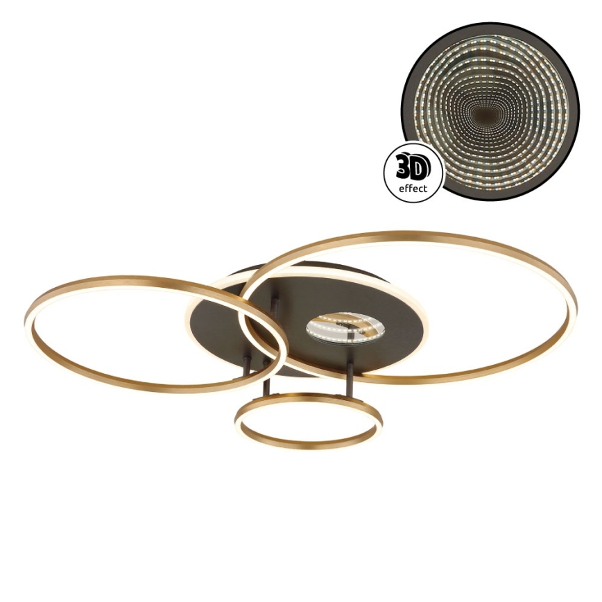 Globo - Dæmpbar LED-loftlampe LED/54W/230V 2700-6500K 90x70 cm antracit/guld + fjernbetjening