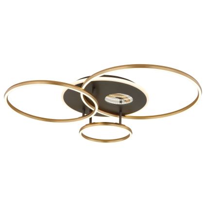 Globo - Dæmpbar LED-loftlampe LED/54W/230V 2700-6500K 90x70 cm antracit/guld + fjernbetjening
