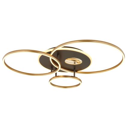 Globo - Dæmpbar LED-loftlampe LED/54W/230V 2700-6500K 90x70 cm antracit/guld + fjernbetjening