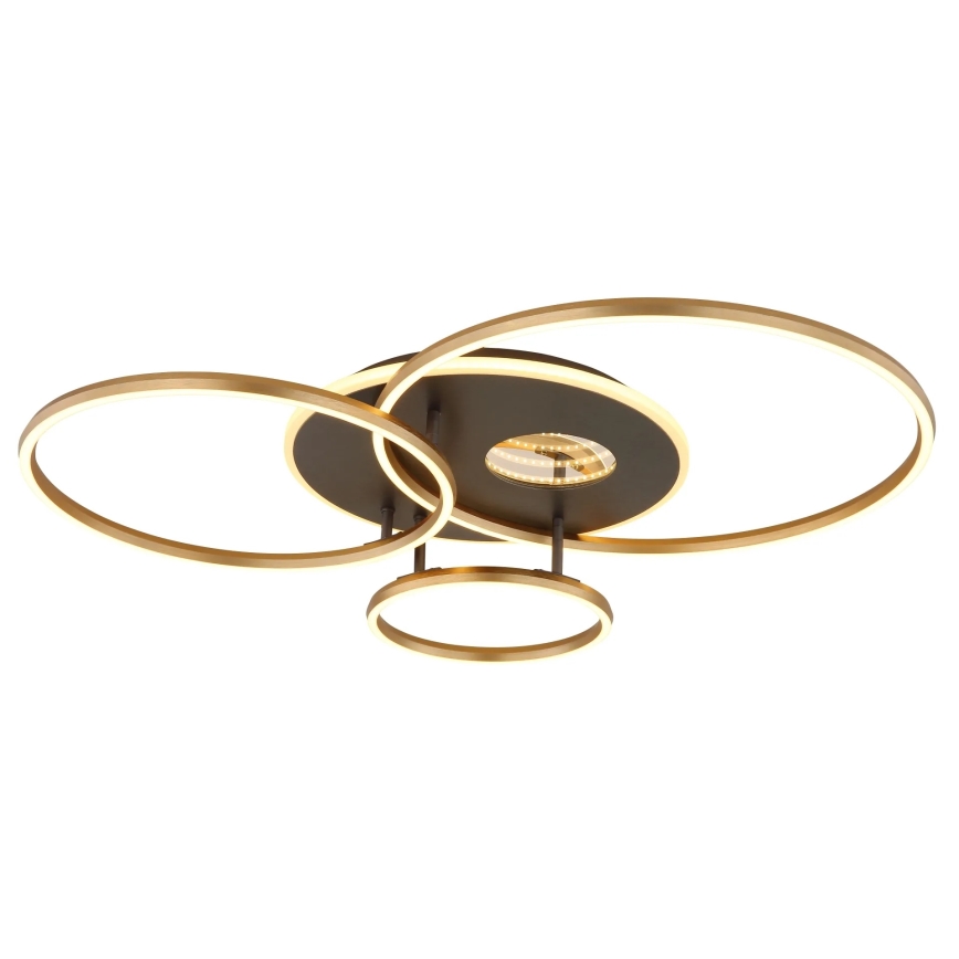 Globo - Dæmpbar LED-loftlampe LED/54W/230V 2700-6500K 90x70 cm antracit/guld + fjernbetjening