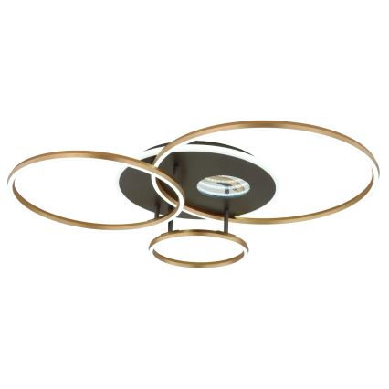 Globo - Dæmpbar LED-loftlampe LED/54W/230V 2700-6500K 90x70 cm antracit/guld + fjernbetjening