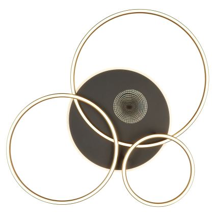 Globo - Dæmpbar LED-loftlampe LED/54W/230V 2700-6500K 90x70 cm antracit/guld + fjernbetjening