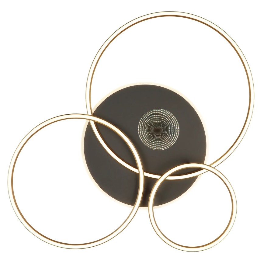 Globo - Dæmpbar LED-loftlampe LED/54W/230V 2700-6500K 90x70 cm antracit/guld + fjernbetjening