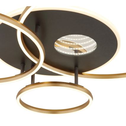 Globo - Dæmpbar LED-loftlampe LED/54W/230V 2700-6500K 90x70 cm antracit/guld + fjernbetjening