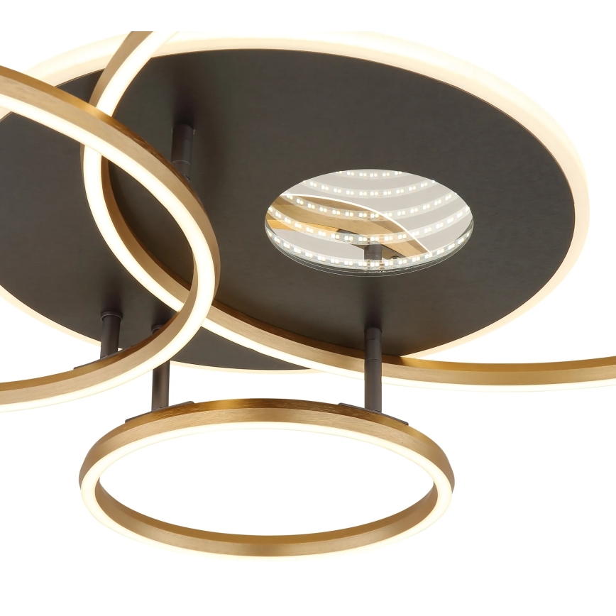 Globo - Dæmpbar LED-loftlampe LED/54W/230V 2700-6500K 90x70 cm antracit/guld + fjernbetjening