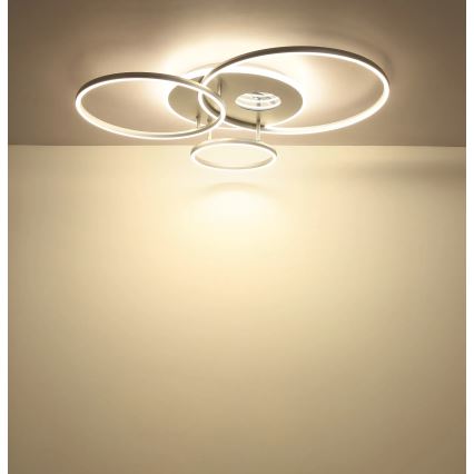 Globo - Dæmpbar LED-loftlampe LED/54W/230V 2700-6500K 90x70 cm sølv + fjernbetjening