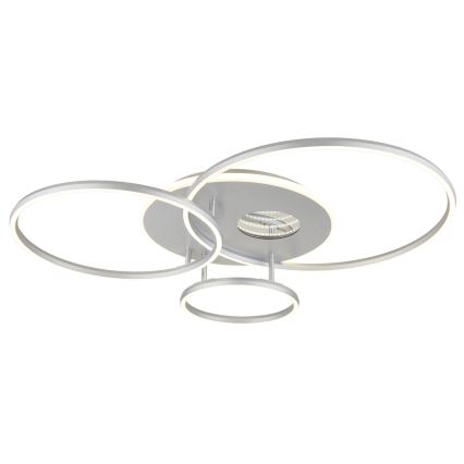Globo - Dæmpbar LED-loftlampe LED/54W/230V 2700-6500K 90x70 cm sølv + fjernbetjening