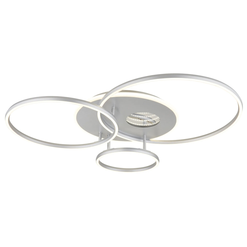 Globo - Dæmpbar LED-loftlampe LED/54W/230V 2700-6500K 90x70 cm sølv + fjernbetjening